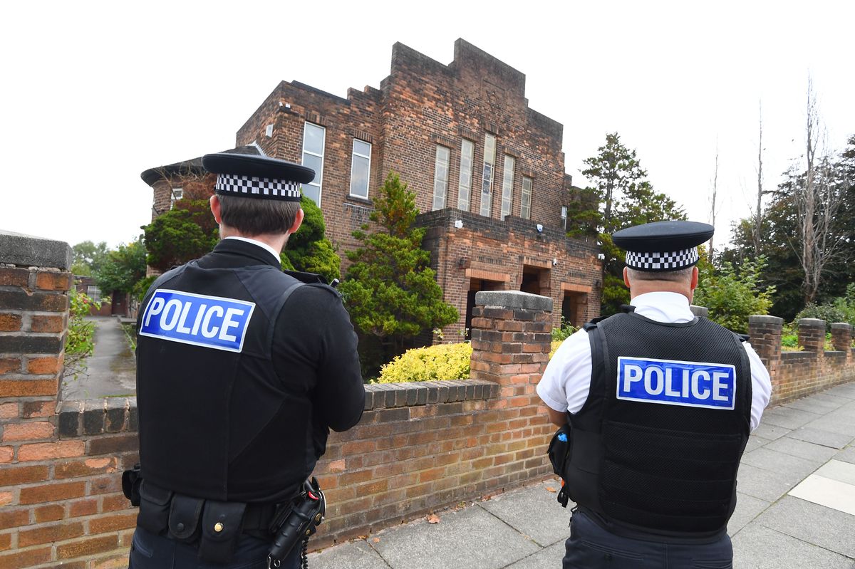 Police outside Childwall Synagogue