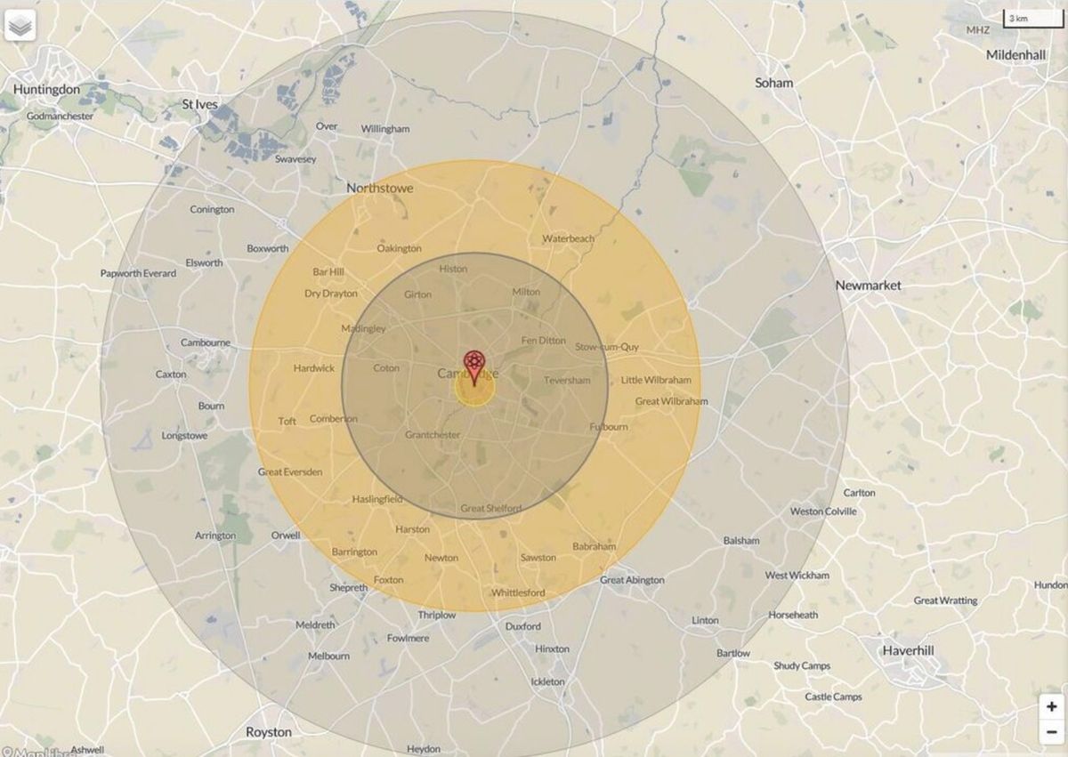 Blast map shows what happens if Russia nukes UK city