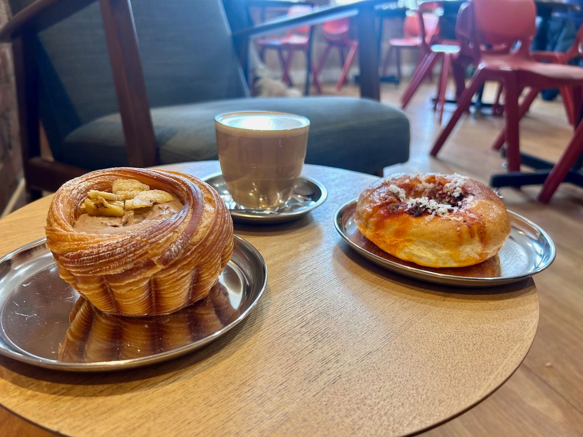 A Danish pastry and nduja roll at Sticky Fingers
