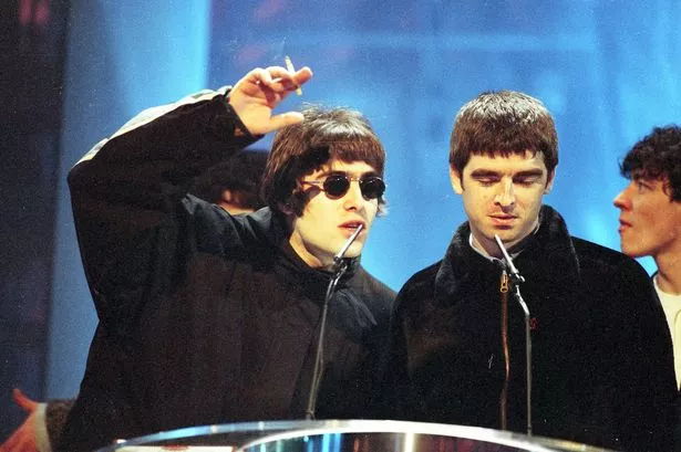 Oasis at the Brit Awards in 1995