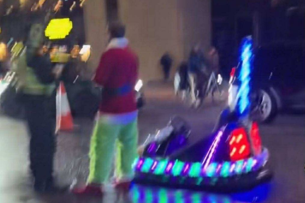 He was spotted being spoken to by an officer