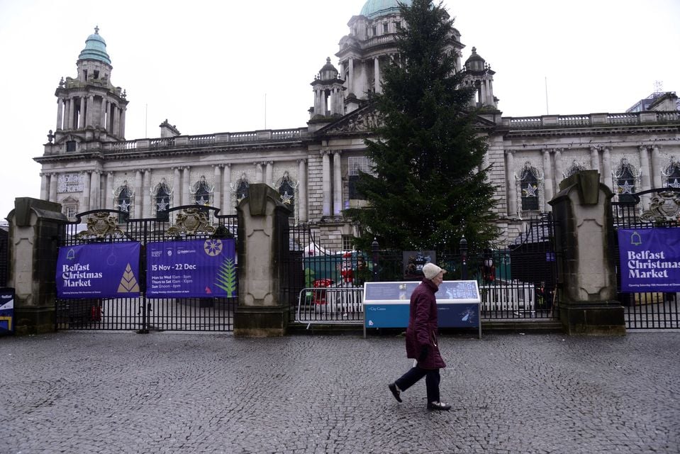 The Belfast Christmas Market was closed on Tuesday. Photo: Pacemaker