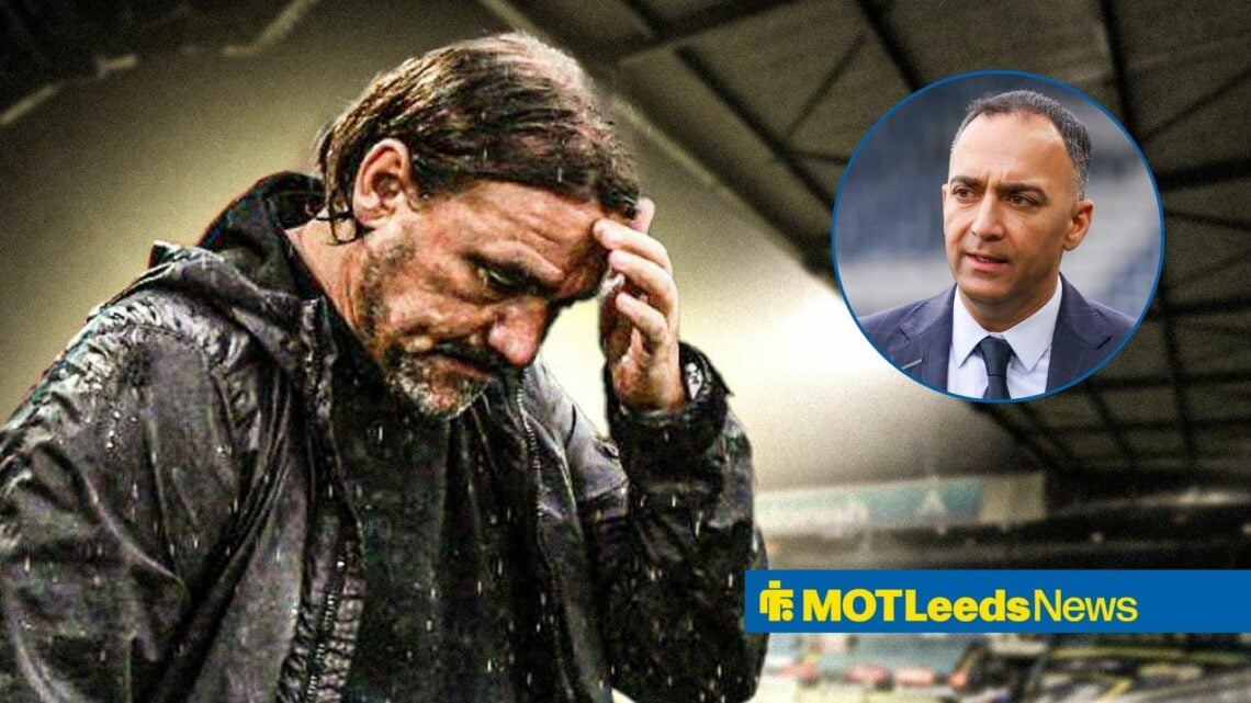 Daniel Farke with his hand on his head with Paraag Marathe in frame