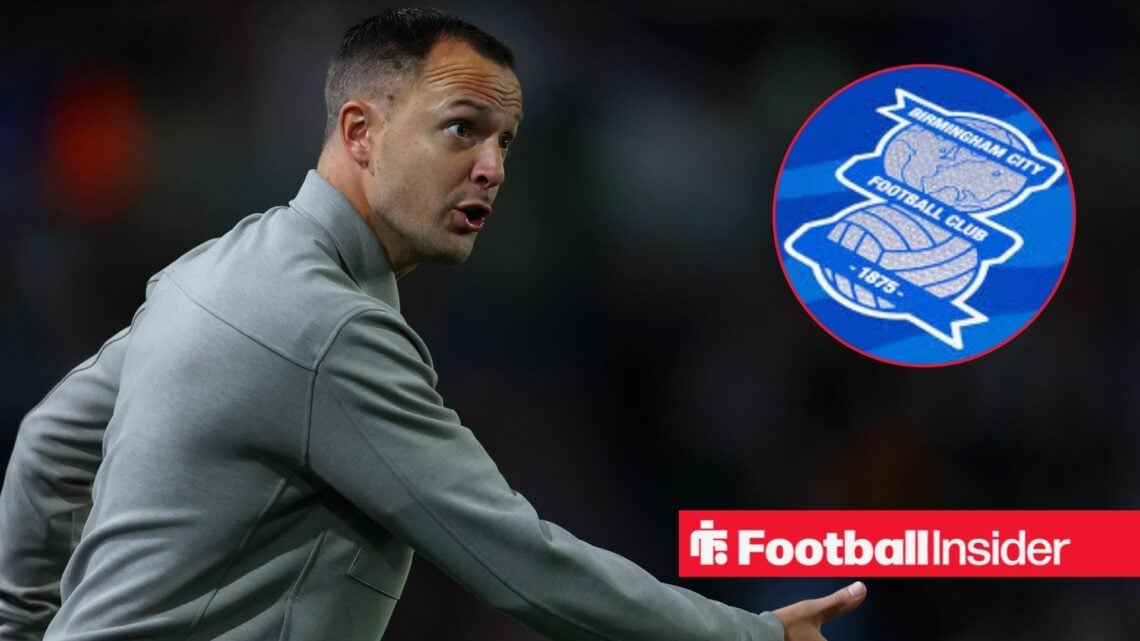 Birmingham City manager Chris Davies with badge inset