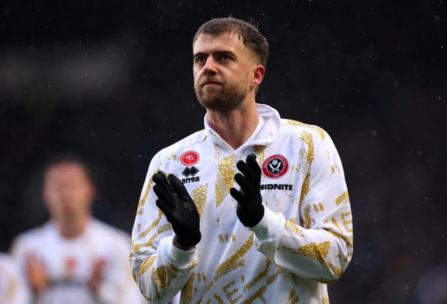 Sheffield United's Patrick Bamford during the warm up before the match