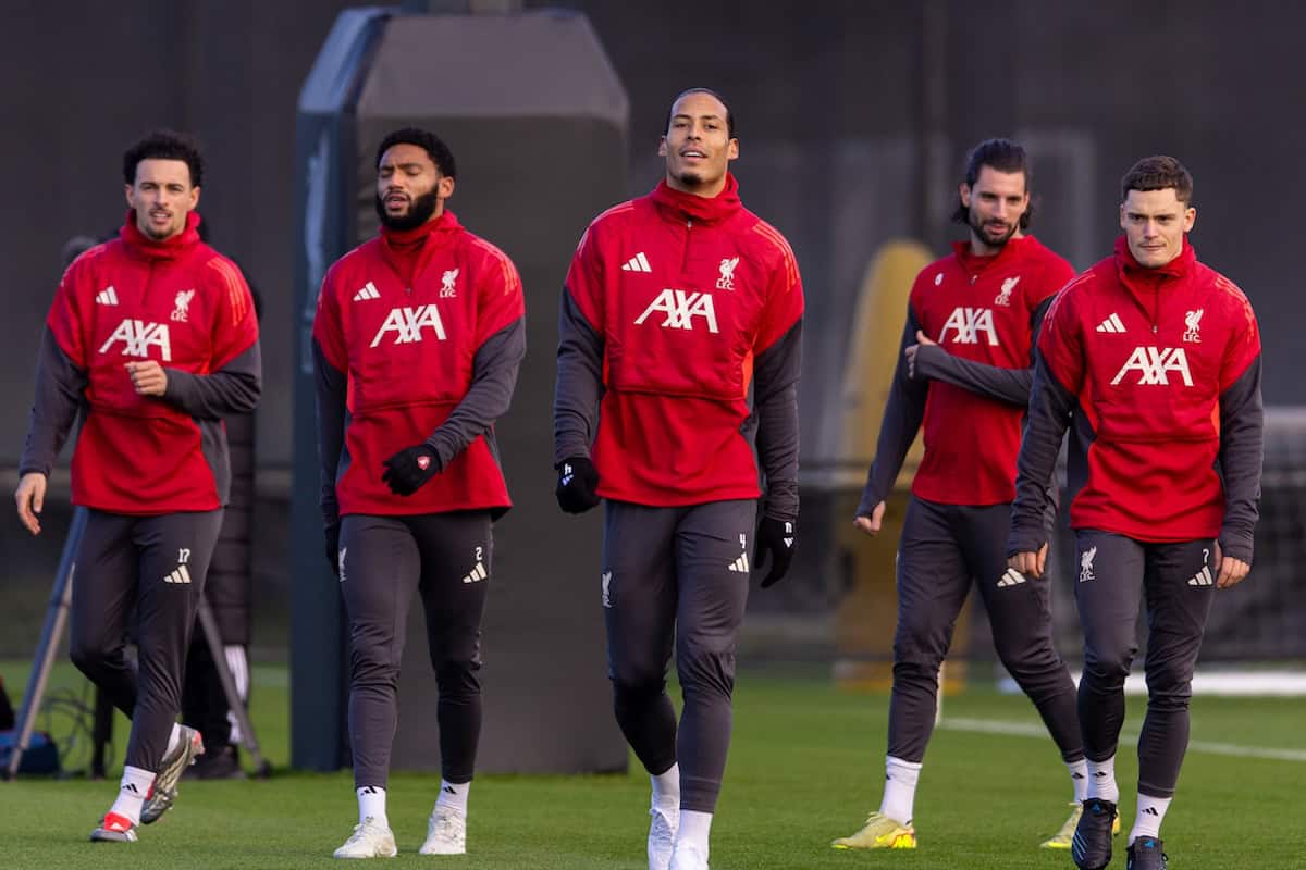 LIVERPOOL, ENGLAND - Monday, December 8, 2025: Liverpool's captain Virgil van Dijk during a training session at the AXA Training Centre ahead of the UEFA Champions League match between FC Internazionale Milano and Liverpool FC. (Photo by Jessica Hornby/Propaganda)