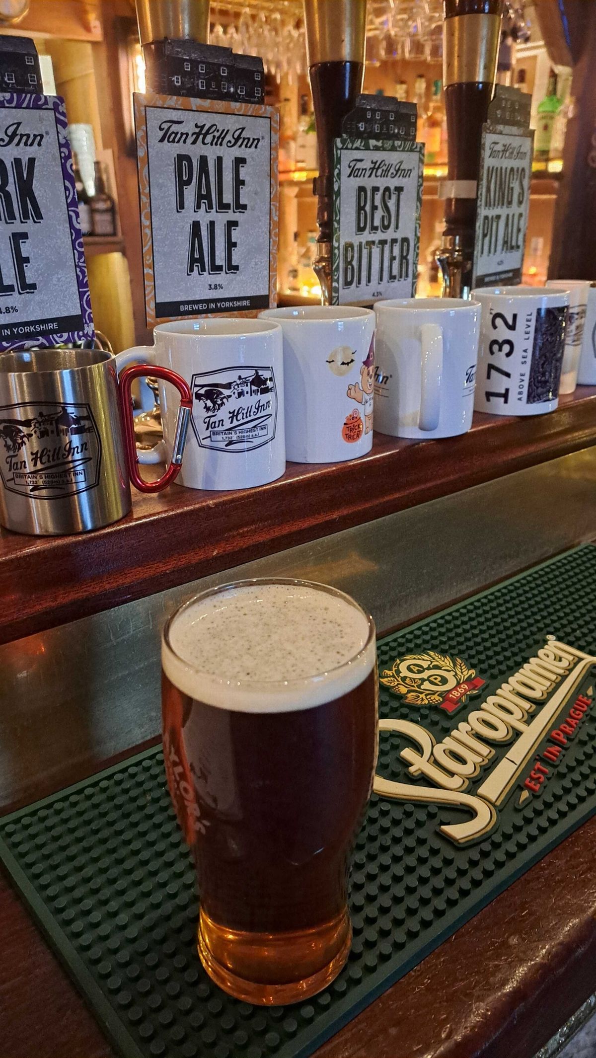 A pint of Tan Hill Inn Best Bitter