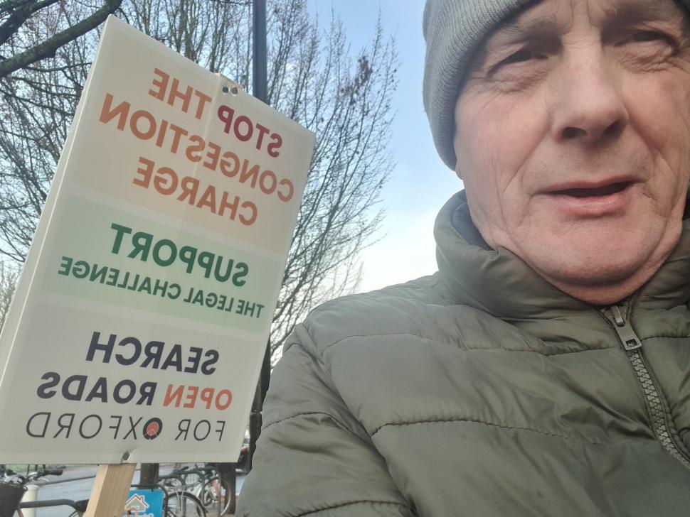 Cllr David Henwood protesting congestion charge 