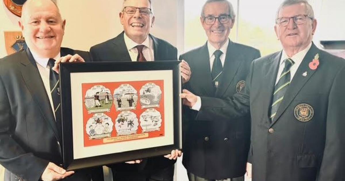 Weymouth Golf Club receives special cartoon from RNPGA