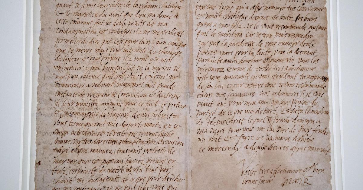 Mary Queen of Scots’ last letter to go on show for first time in nearly a decade