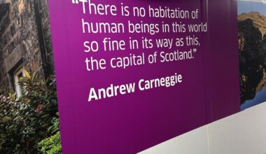 Edinburgh Airport misspells Andrew Carnegie's name on banner