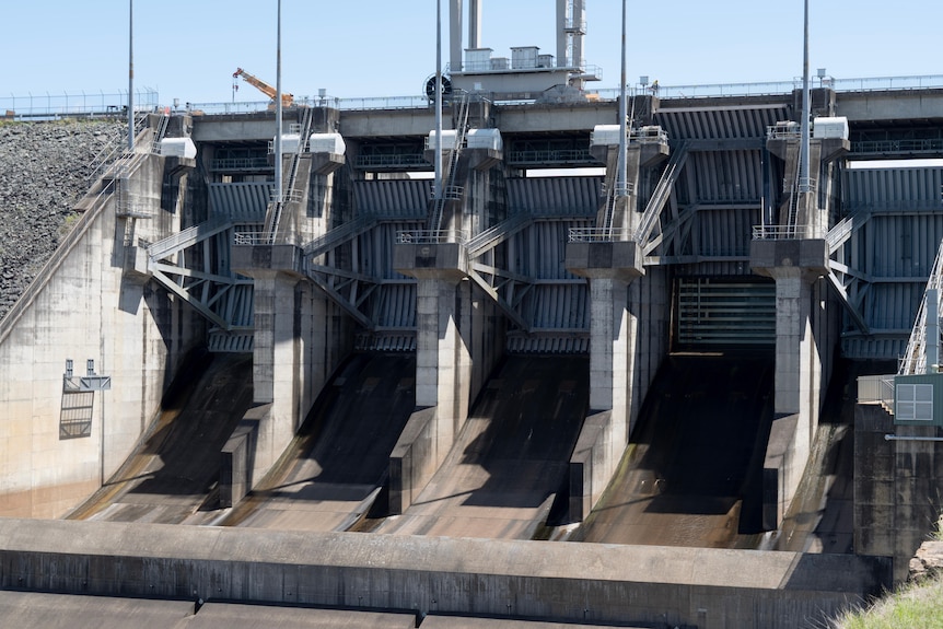 Photo of a dam floodgates