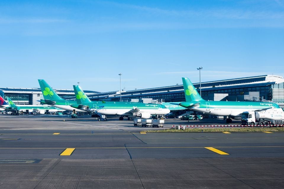 Aer Lingus planes at Terminal 2 in Dublin Airport. Photo: Getty