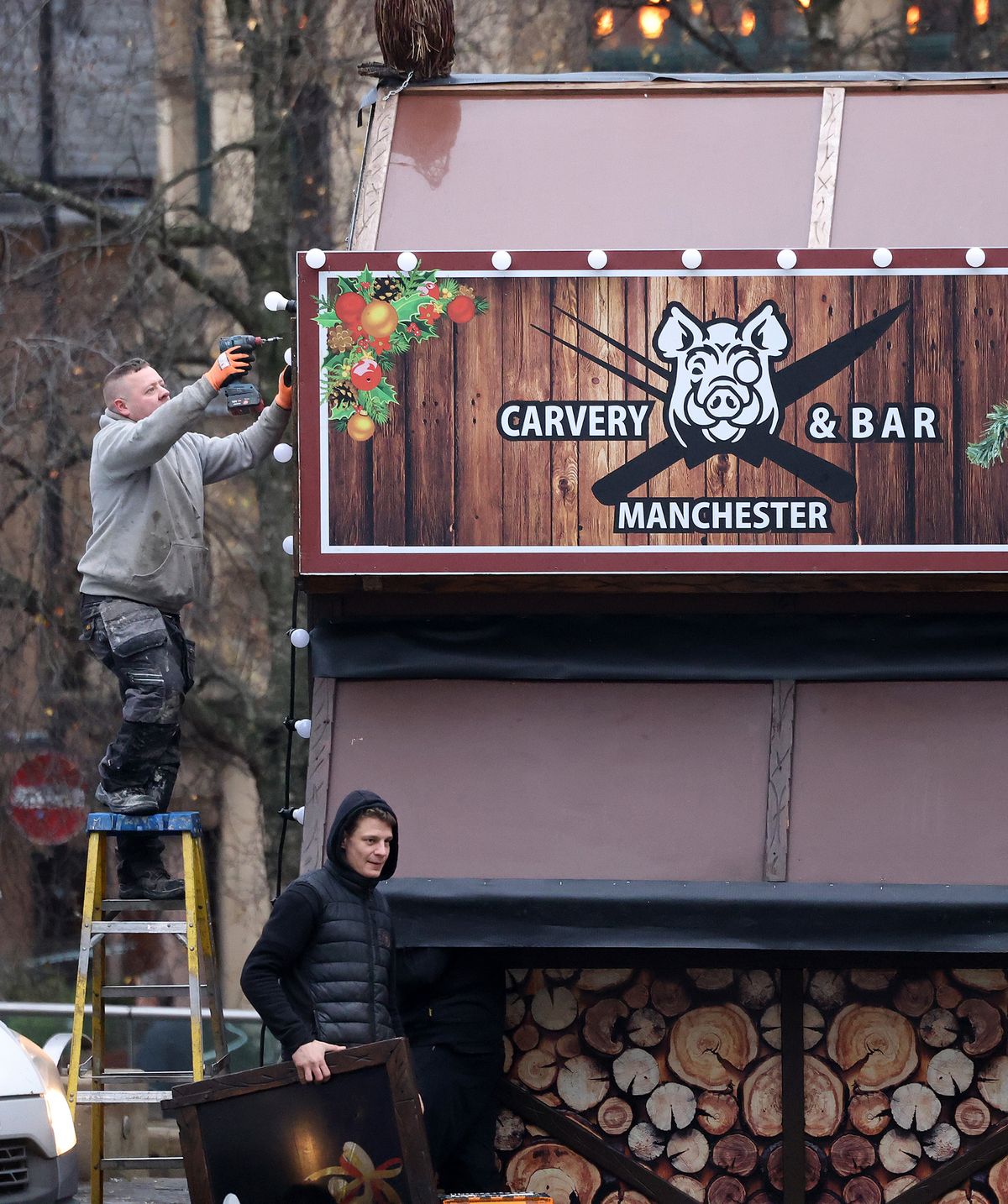 Christmas Markets being taken down in Manchester City Centre, December 2025