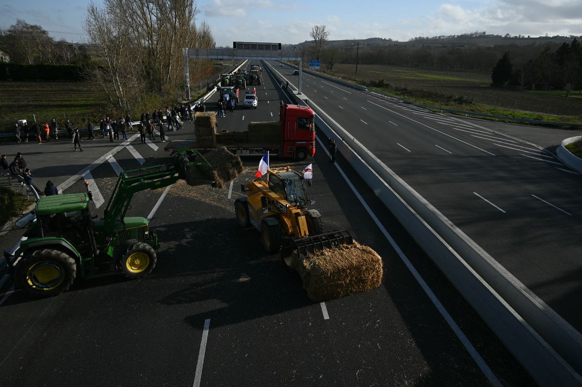 Farmers formed a blockade on the A61 motorway towards Toulouse to protest against the cull
