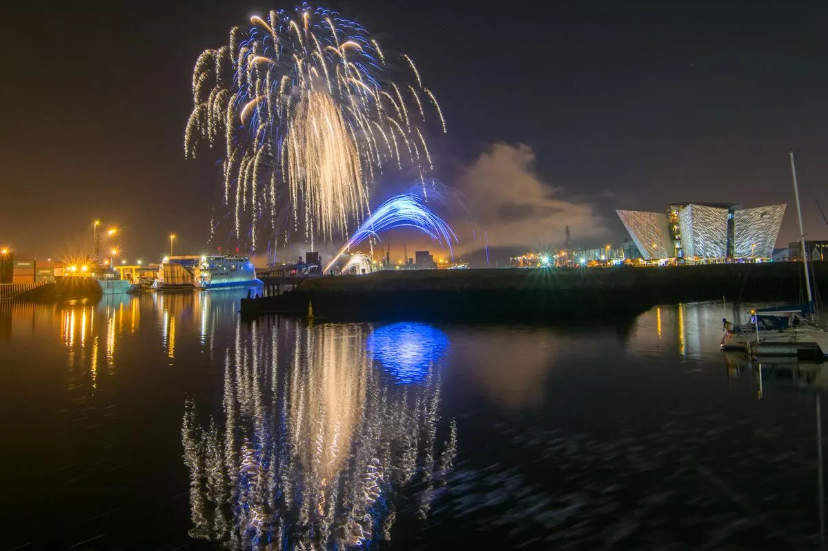 2015 Halloween firework at Titanic slipway, Belfast