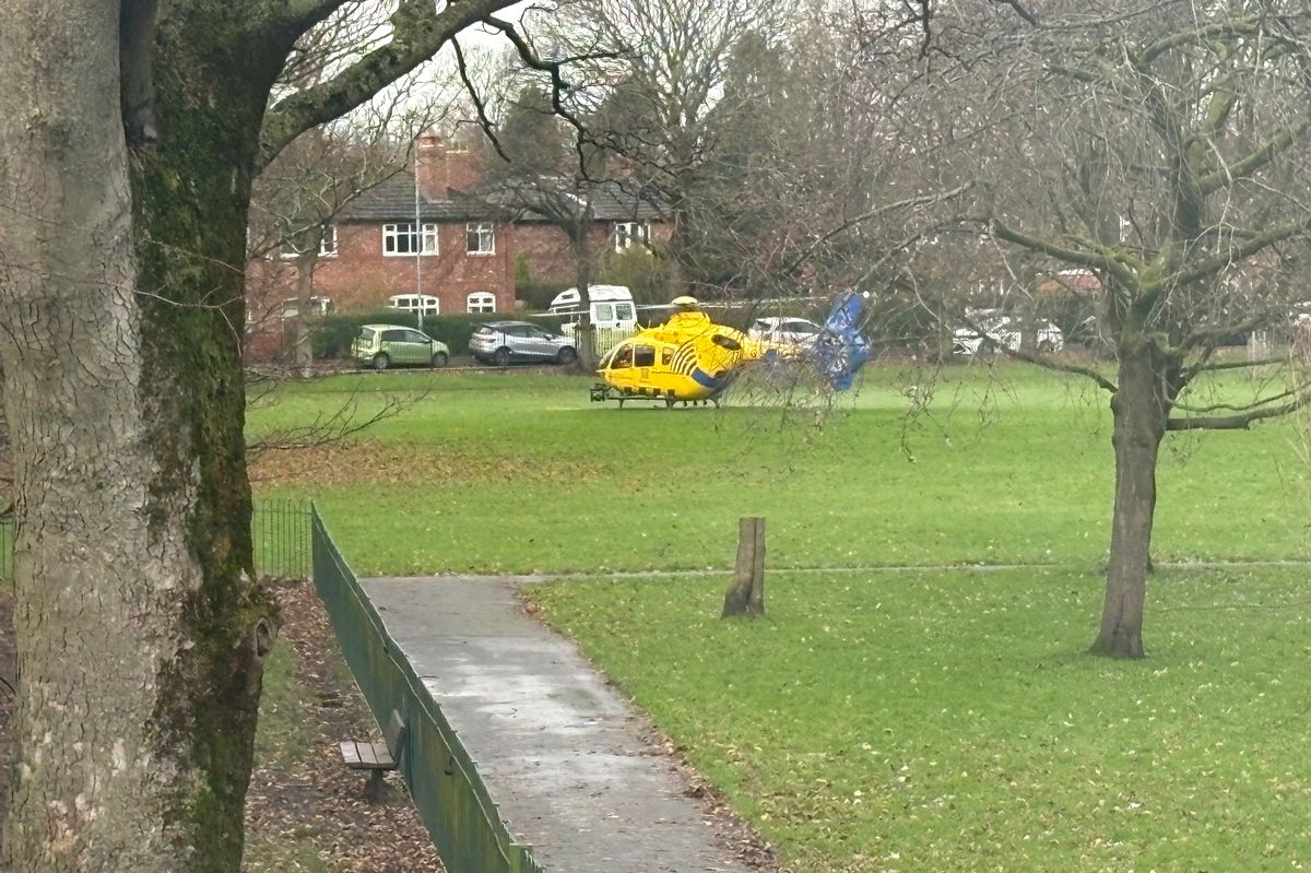 An air ambulance landed in Old Moat Park