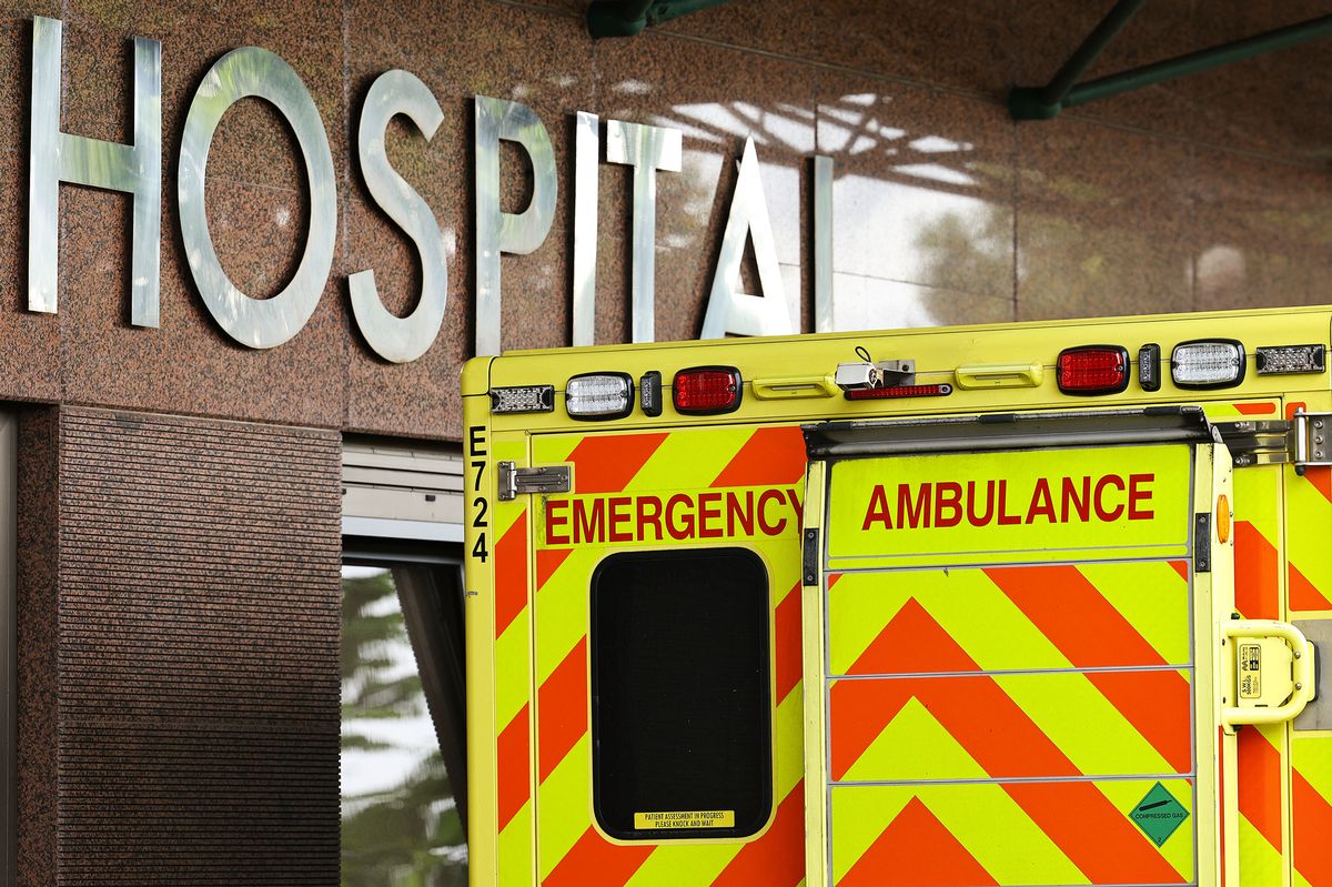 An ambulance outside the Mater Hospital in Belfast