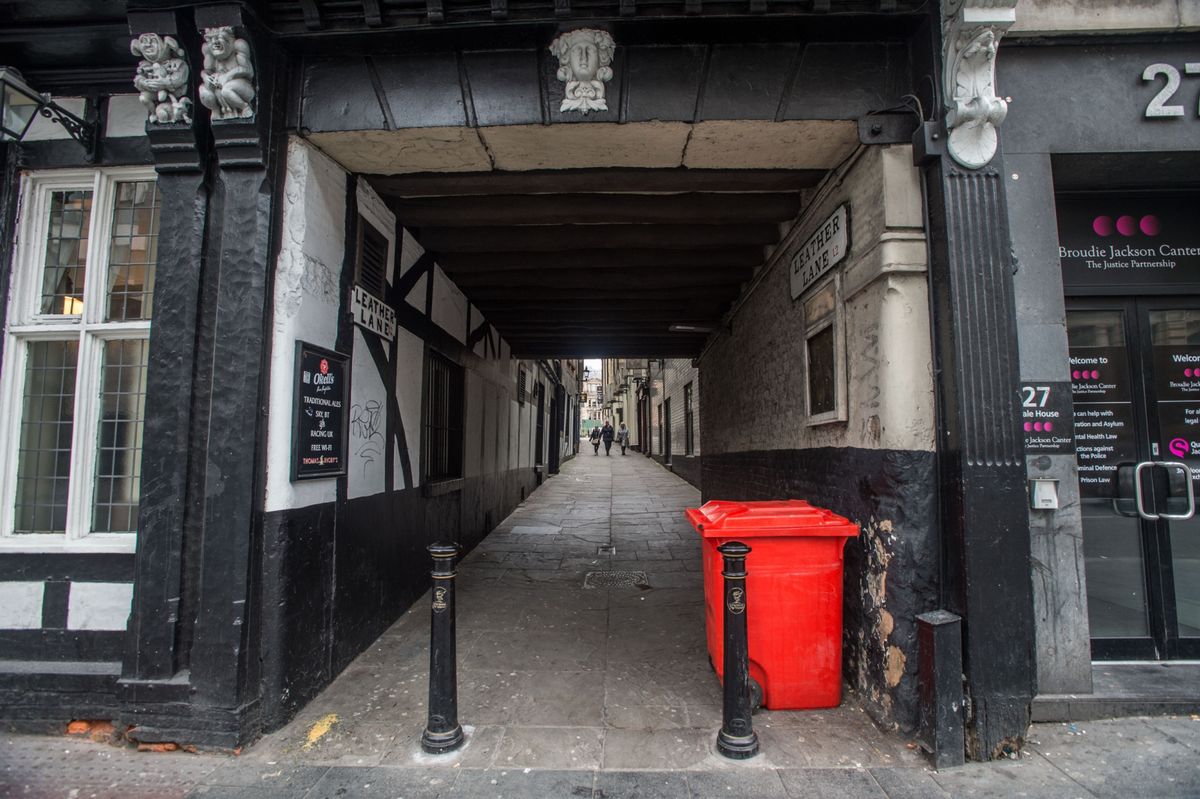 Secret Streets of Liverpool - Leather Lane in Liverpool city centre.
