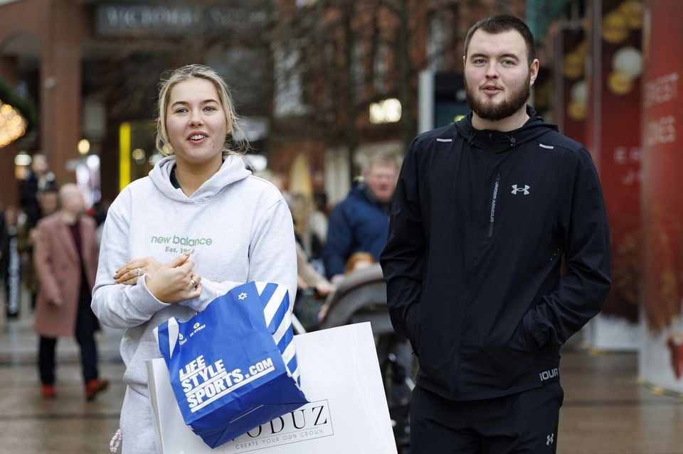 Christmas shoppers in Belfast.