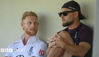 England captain Ben Stokes (left) and Brendon McCullum (right)