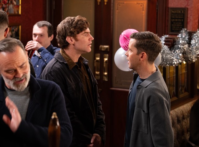 Theo confronts Todd in the pub in Corrie