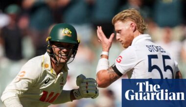 Alex Carey’s sparkling century helps Australia recover from early England Ashes onslaught | Ashes 2025-26