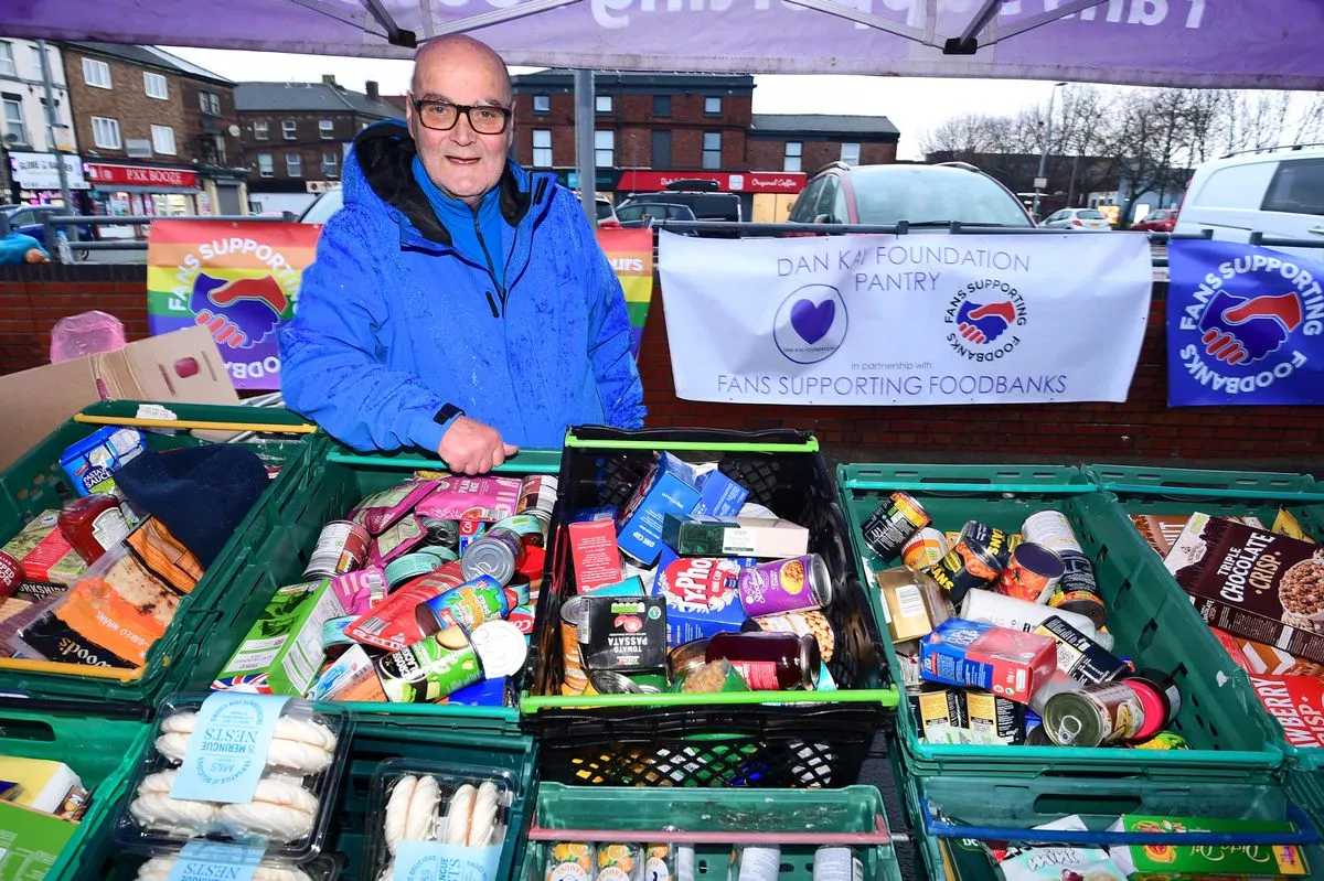 Dave Kelly, founder of Fans Supporting Foodbanks, at the newly-named Dan Kay Foundation pantry 
