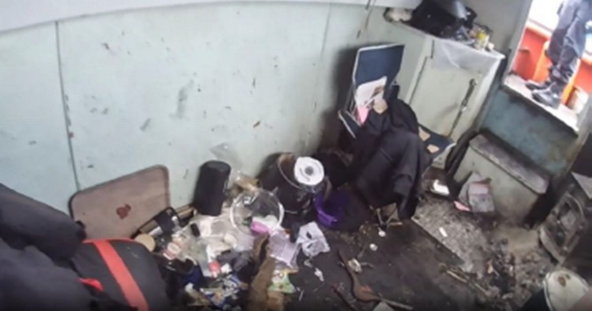 The interior of the 'hobo boat'.