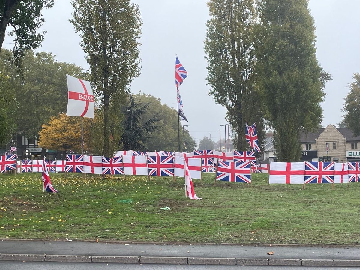 Flags have been put back up on Kingstanding Circle