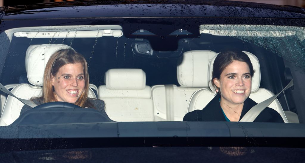 Princess Beatrice and Princess Eugenie attend a Pre-Christmas lunch party hosted by King Charles III at Buckingham Palace