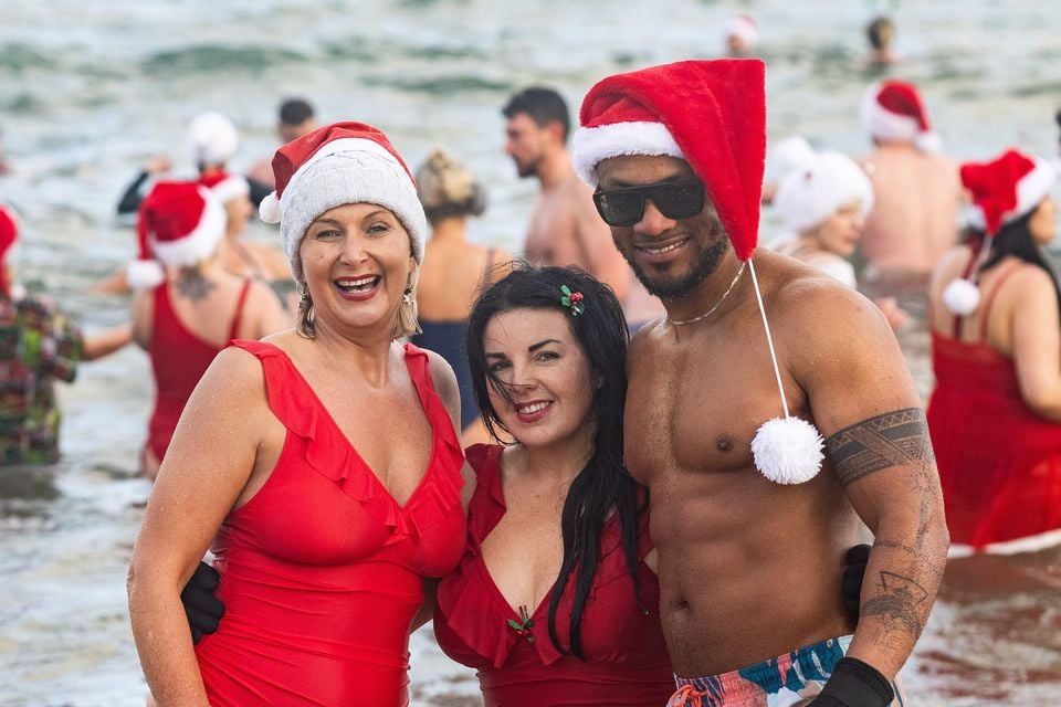 The Christmas Eve dip at Helen’s Bay. Photo: Luke Jervis/Belfast Telegraph