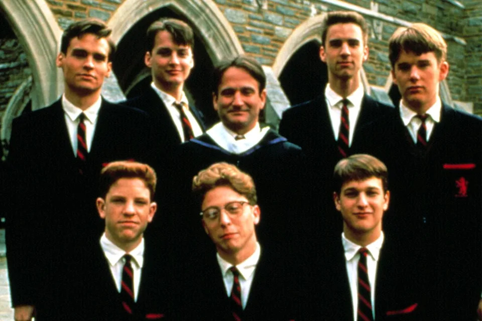 Courtesy Everett Collection Robin Williams and the cast of 'Dead Poets Society'