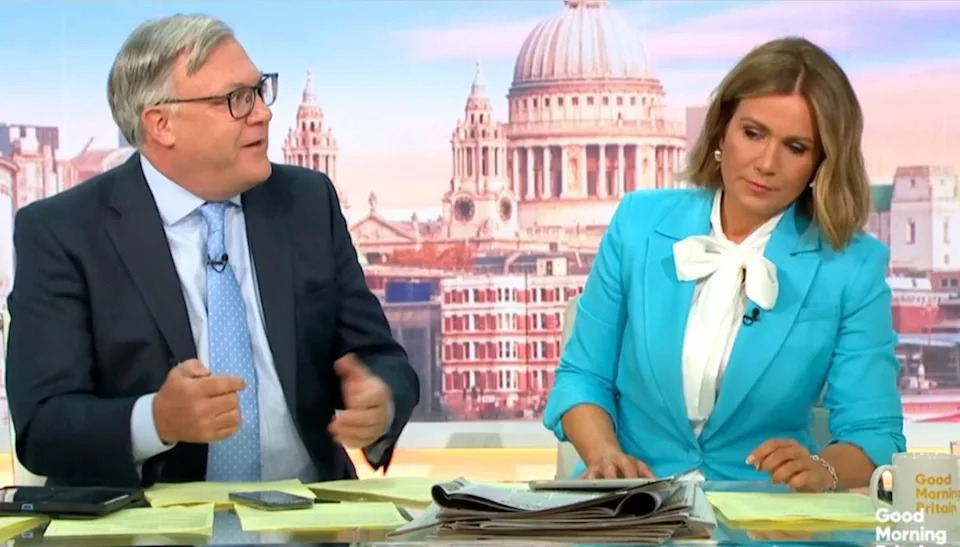 The broadcaster pictured with another of her co-hosts, Ed Balls (ITV)