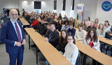 Italian Ambassador with students