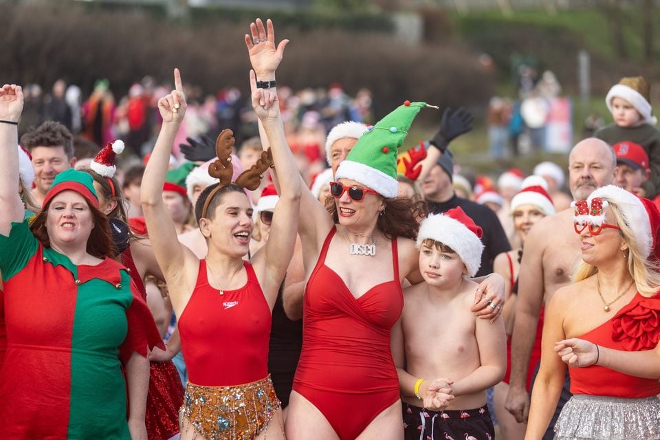 The Christmas Eve dip at Helen’s Bay. Photo: Luke Jervis/Belfast Telegraph