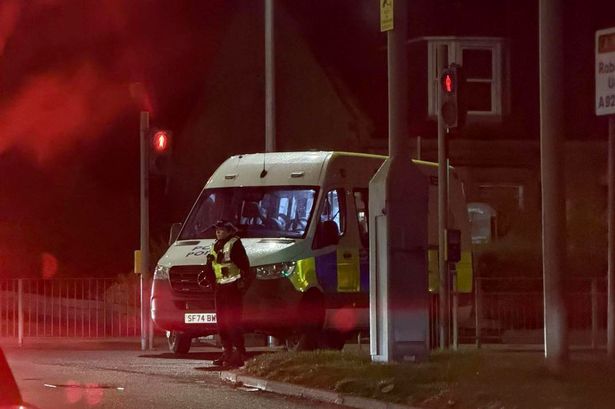 Cops locked down Great Wstern Road in Aberdeen. 