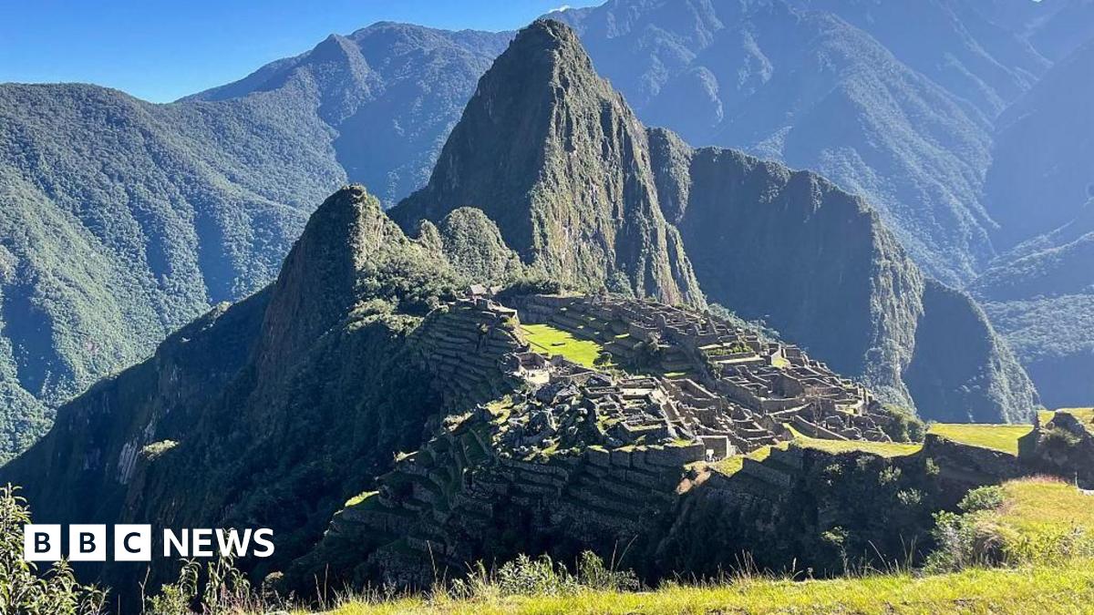 One of the two trains affected after a head-on collision connecting Machu Picchu with Ollantaytambo is pictured in Pampacahua, Cusco Department, Peru.