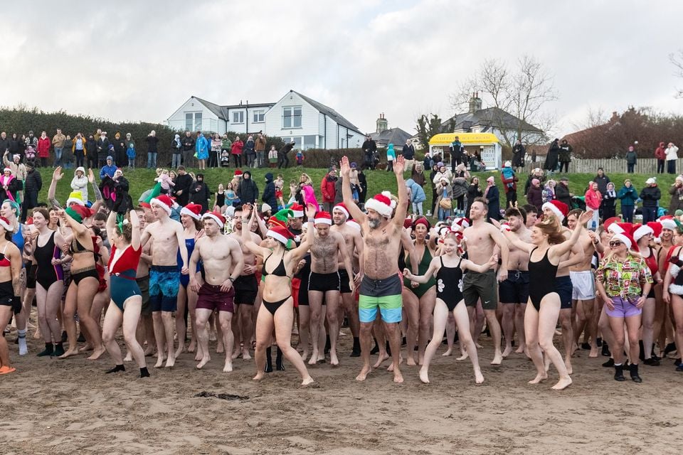 Christmas Eve dip at Helen’s Bay. Photo: Luke Jervis/Belfast Telegraph