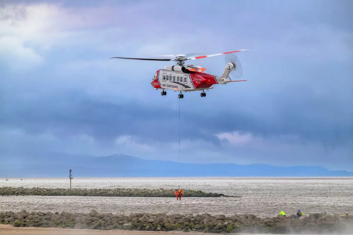 Two swimmers had to be air-lifted to safety