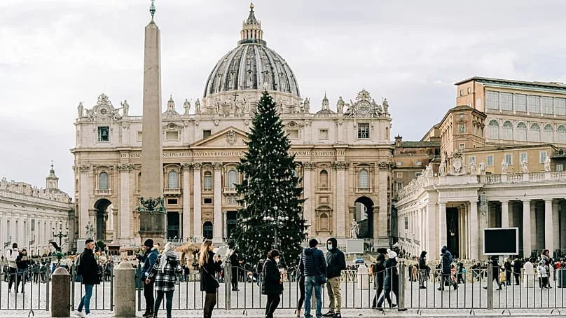 St Peter's Square at Christmas.
