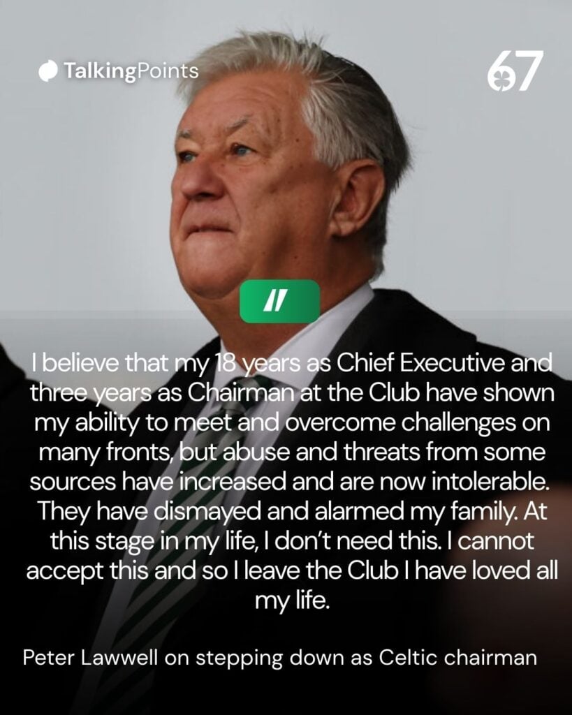 Peter Lawwell attends St Mirren vs Celtic during the Scottish Premiership