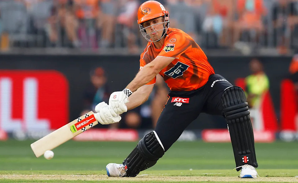 Mitch Marsh, pictured here in action for Perth Scorchers against Sydney Sixers in the BBL.