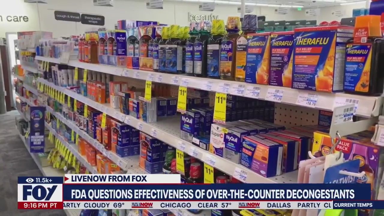 Popular nasal decongestants are ineffective, FDA says