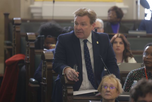 Birmingham Council leader John Cotton during the budget meeting in 2024