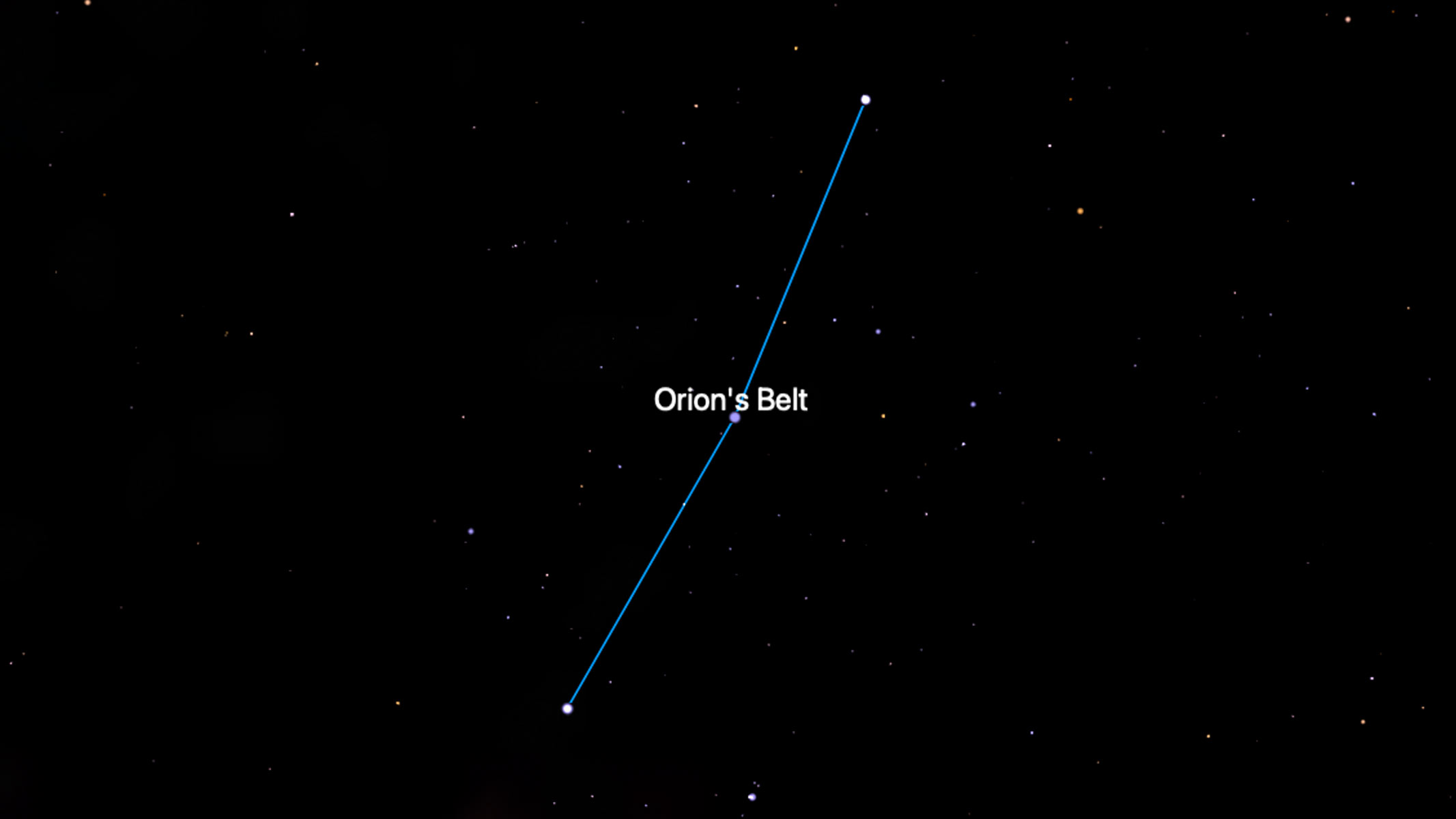 An app image of Orion's belt.