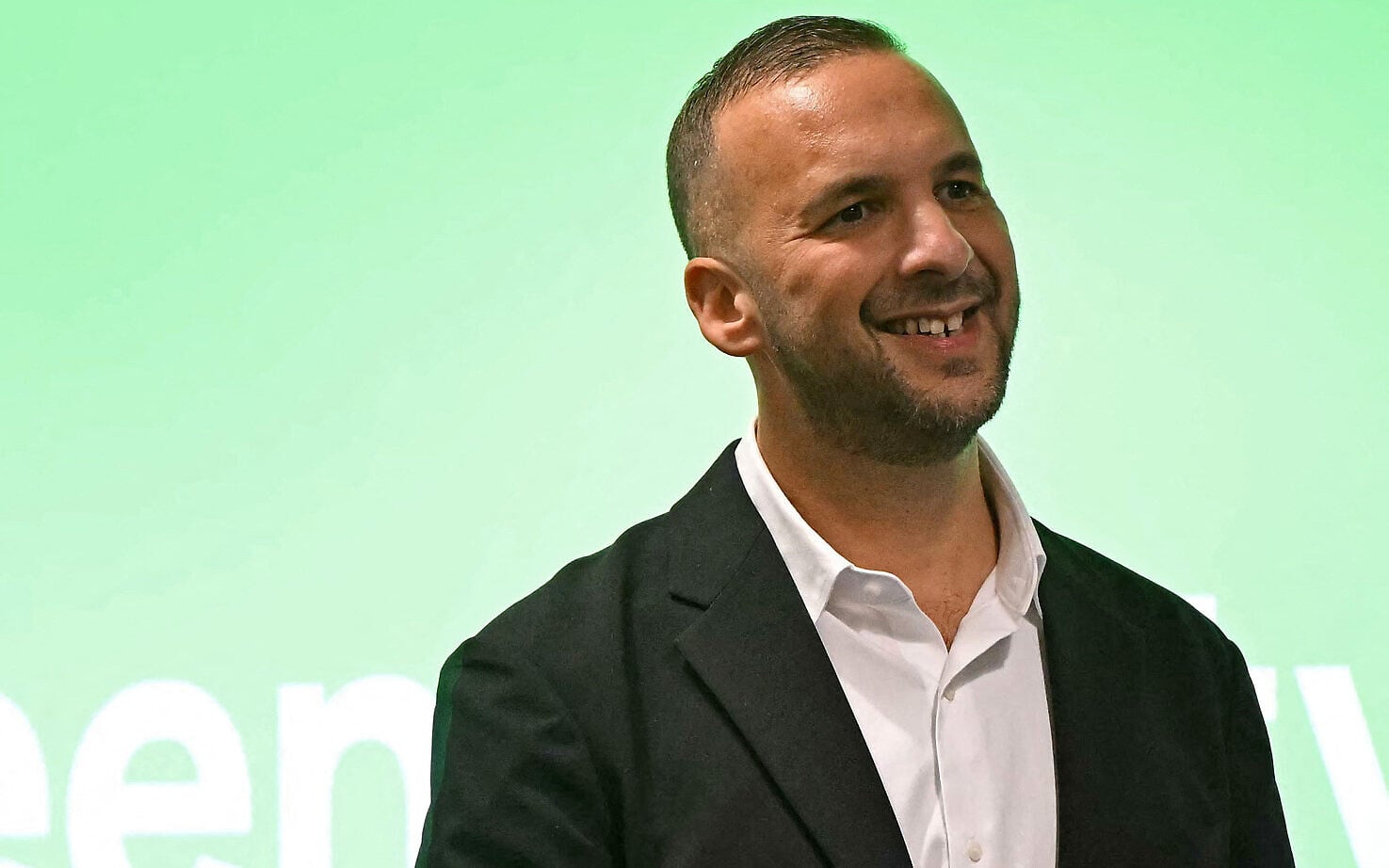 Britain's newly announced leader of the Green Party, Zack Polanski, reacts after being announced as the party's new leader, at a media event in central London on September 2, 2025. (JUSTIN TALLIS / AFP)