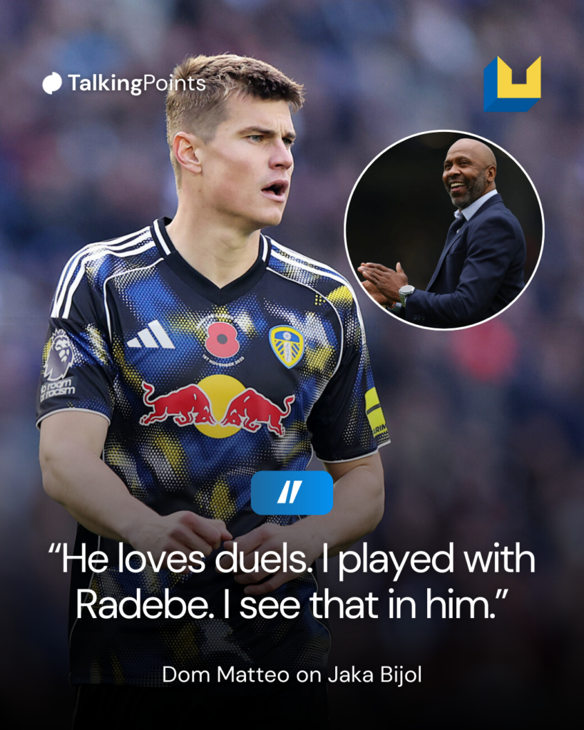 Jaka Bijol and Lucas Radebe comments.