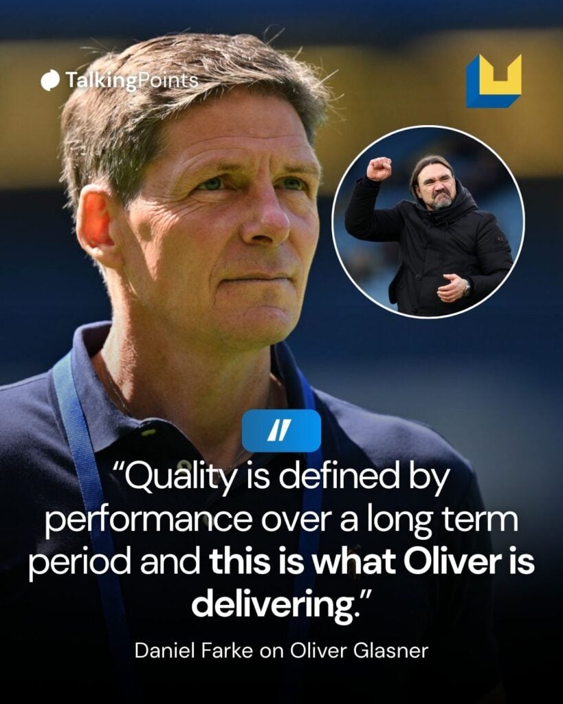 Crystal Palace manager Oliver Glasner with Leeds United manager Daniel Farke inset