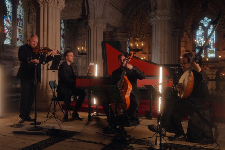 Arcangelo playing in Rosslyn Chapel